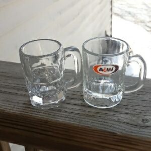 (2) Vintage Miniature A&W Root Beer Mugs